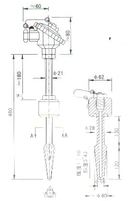 熱套(tao)式熱電偶(ou)（熱電阻）産(chan)品結構圖(tú)