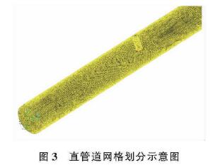 插(chā)入式電磁流量(liàng)計直管道網格(gé)劃分示意圖