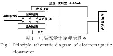 電磁流量(liàng)計工作原理圖(tu)
