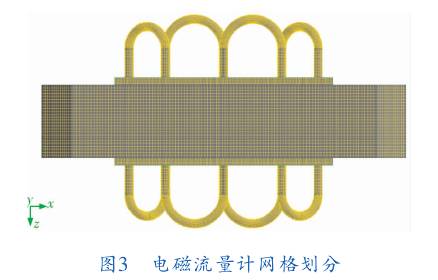 電(dian)磁流量(liang)計網格(ge)劃分圖(tu)示