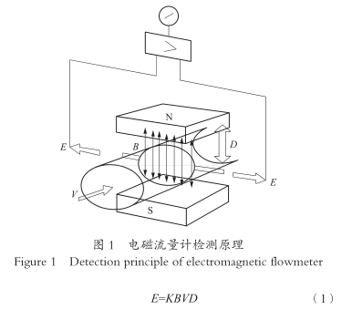 電磁流量(liang)計檢測原理圖示(shì)