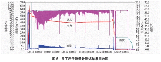 井下浮子流(liu)量計測試結果回(hui)放圖
