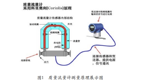 質量(liàng)流量計(jì)測量原(yuan)理示意(yi)圖