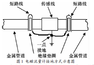 電(dian)磁流量(liàng)計接地(dì)方式示(shì)意圖