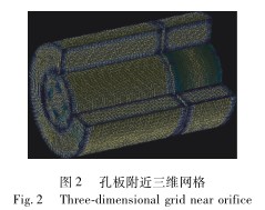 孔(kǒng)闆流量(liang)計附近(jìn)三維網(wang)格圖