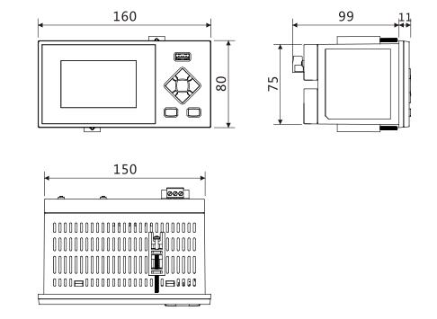 迷你型無紙(zhǐ)記錄儀尺寸圖(tu)