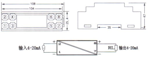 無源信(xìn)号隔離(li)器外形(xing)結構圖(tu)